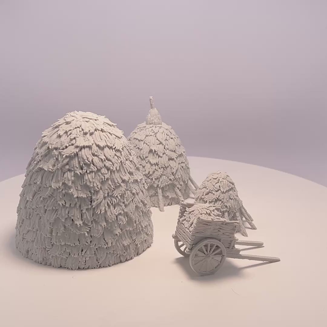 Haystacks: Heuhaufen & Heuwagen Set